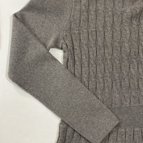NWT Eliza J Cable Knit Sweater Dress Fit & Flare Medium Gray Size S - Picture 6 of 8